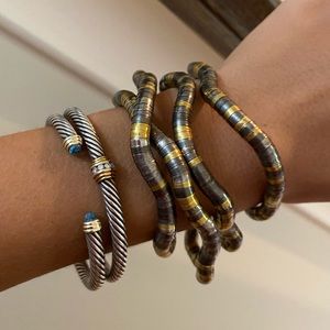 Mixed metal wrap bracelet or necklace